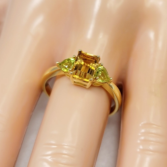 14k Filled Citrine & Peridot Ring - Picture 5 of 12